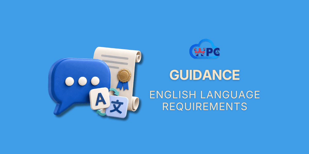 3D illustration of a speech bubble with a certificate, representing UK English language requirements for visa applications.